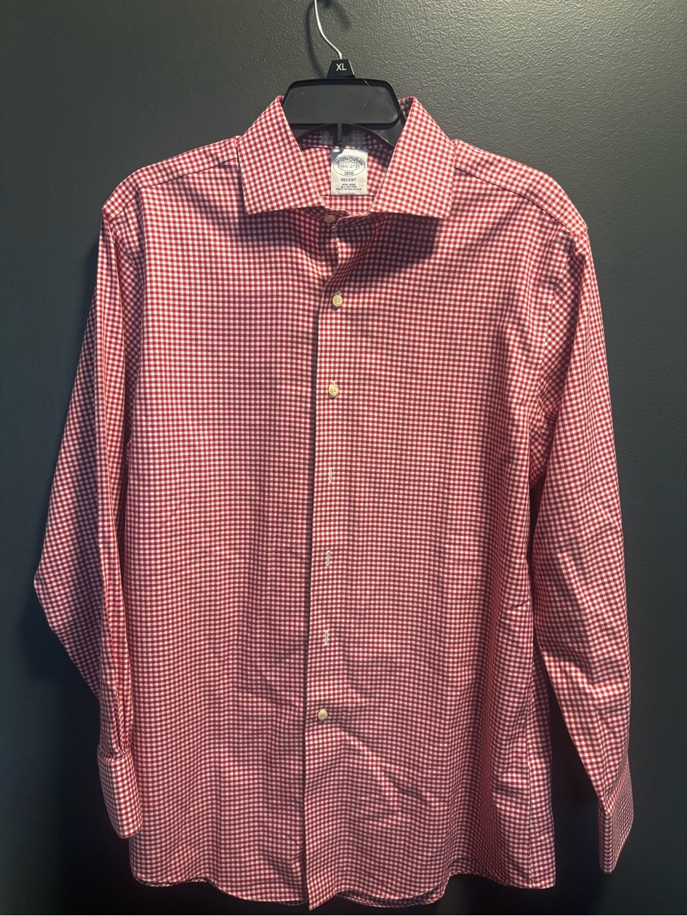 Brooks Brothers Red and White Gingham Dress Shirt